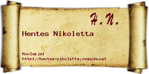 Hentes Nikoletta névjegykártya