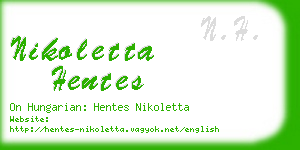 nikoletta hentes business card